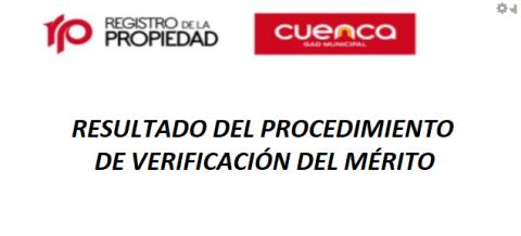 RESULTADO DEL PROCEDIMIENTO DE VERIFICACIÓN DEL MÉRITO